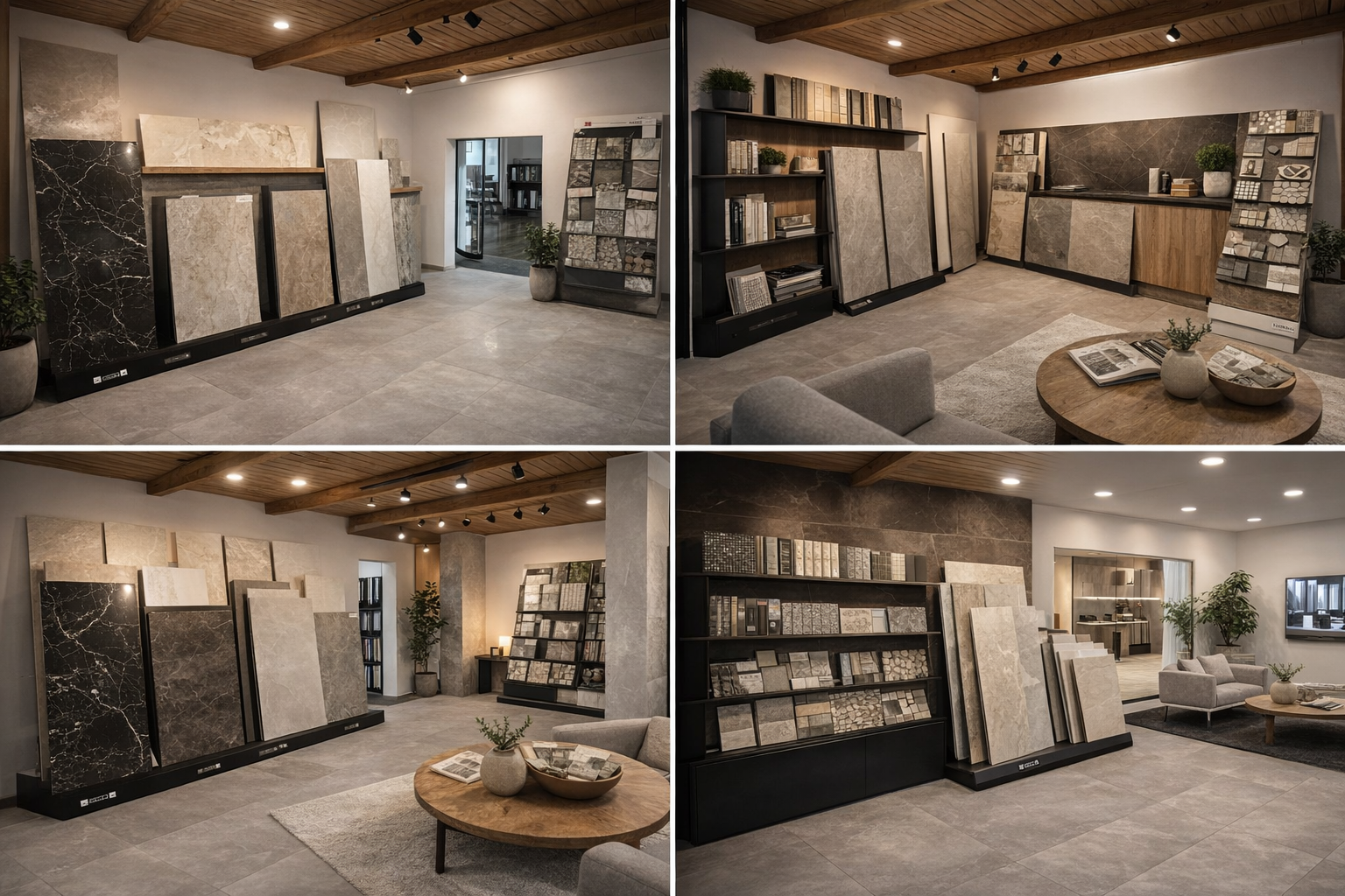 Materialauswahl im Showroom